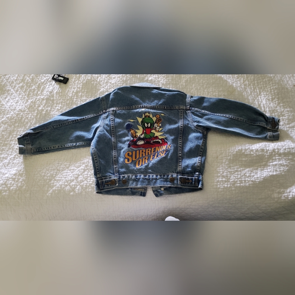 Kids Blue Denim Jacket with Marvin the Martian